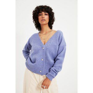 Trendyol Lilac Button Detailed Knitwear Cardigan