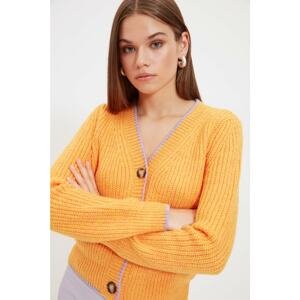 Trendyol Apricot Piping Detailed Knitwear Cardigan