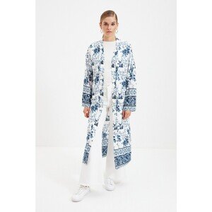 Trendyol Blue Patterned Kimono & Kaftan