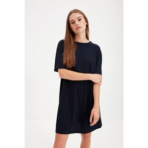 Trendyol Navy Blue-Khaki Crew Neck Knitted Dress