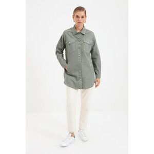 Trendyol Green Shirt Collar Jacket