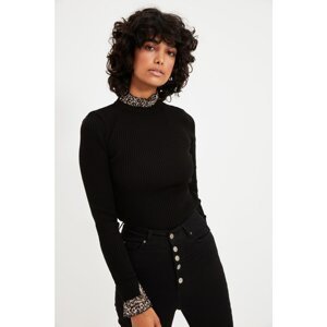 Trendyol Black Garni Detailed Knitwear Sweater