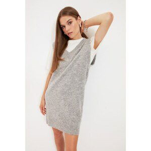 Trendyol Gray V Neck Sweater Dress Knitwear Dress