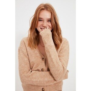 Trendyol Camel Button Detailed Knitwear Cardigan