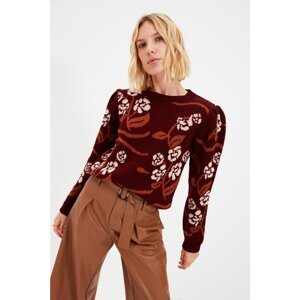 Trendyol Plum Jacquard Knitwear Sweater