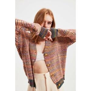 Trendyol Multicolored Soft Textured Gradient Knitwear Cardigan