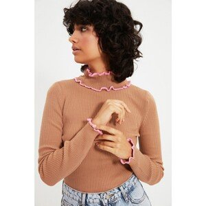 Trendyol Camel Piping Detailed Knitwear Sweater