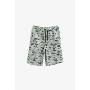 Koton Boys Gray Printed Cotton Shorts