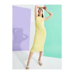 Koton Women's Yellow Halter Neck Dress