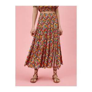 Koton Women's Fuchsia Patterned Skirt