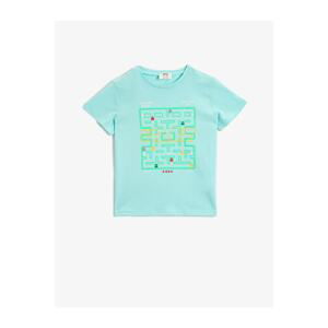 Koton Boys' Glowing In The Dark Printed T-Shirt Crew Neck Cotton