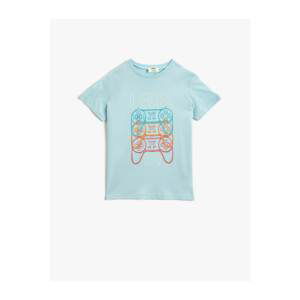 Koton Boys' Glow-in-the-Dark Printed T-Shirt Cotton