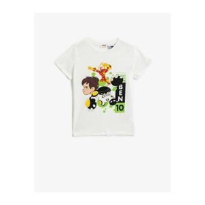 Koton Boys White Ben10 Licensed Cotton T-shirt