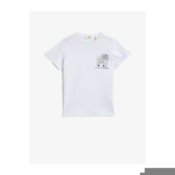 Koton Boy White Crew Neck Cotton T-Shirt