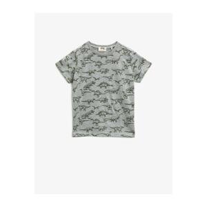 Koton Boys Gray Short Sleeve Cotton Printed T-Shirt
