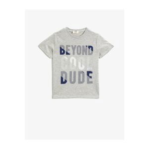 Koton Boy Written T-Shirt Cotton Short Sleeve Crew Neck