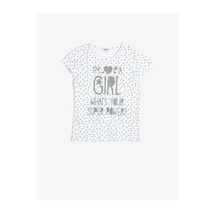 Koton Girl's WHITE PATTERNED Tshirt