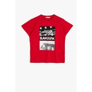 Koton Boys Cotton Unisex Red Printed T-shirt