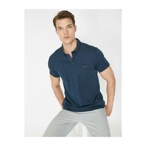 Koton Men's Polo Collar Pocket Detailed Single Jersey Fabric Slim Fit T-Shirt