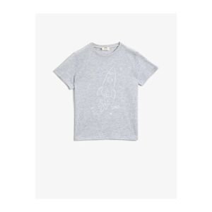 Koton Boys' Glow-in-the-Dark T-Shirt Crew Neck Short Sleeve Cotton