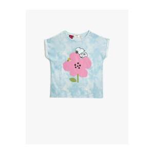 Koton Girl BLUE PATTERNED Snoopy T-Shirt Licensed