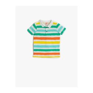 Koton Baby Boy Polo Neck T-Shirt Striped Short Sleeve Cotton