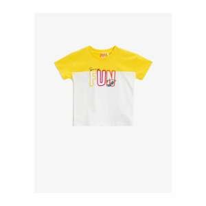 Koton Baby Boy Yellow Printed Crew Neck T-Shirt