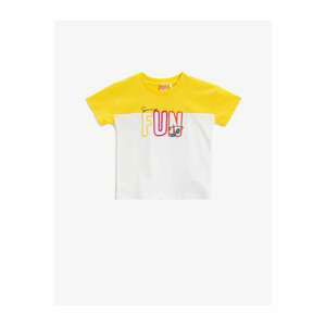 Koton Baby Boy Yellow Printed Crew Neck T-Shirt