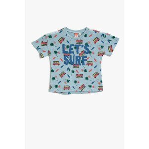 Koton Boys Cotton Printed Blue T-Shirt