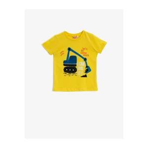 Koton Baby Boy Printed Crew Neck Short Sleeve Cotton T-Shirt