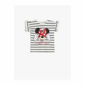 Koton Baby Girl WHITE STRIPED Mickey Mouse T-Shirt Licensed Cotton