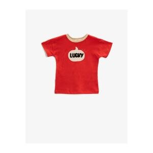 Koton Baby Boy Red Printed Crew Neck Cotton T-Shirt