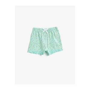 Koton Baby Girl Mint Green Polka Dot Frilly Cotton Shorts