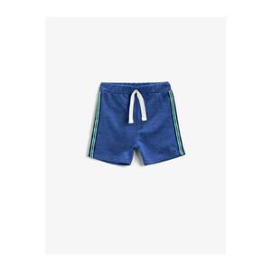 Koton Baby Boy Blue Striped Cotton Waist Shorts