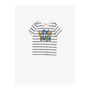Koton Crew Neck Short Sleeve Striped Cotton T-Shirt