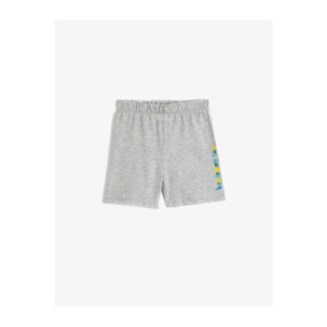 Koton Baby Boy Unisex Baby Gray Embroidered Shorts