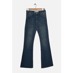 Koton Cotton High Waist Victorian Jean Bell-Length Trousers