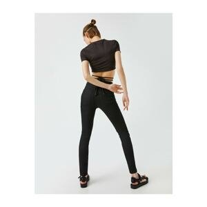 Koton Women's BLACK Carmen Jean - High Waist Slim Fit Slim Leg Pants