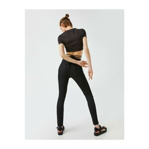 Koton Women's BLACK Carmen Jean - High Waist Slim Fit Slim Leg Trousers