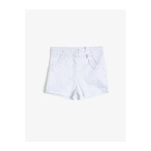 Koton Girl's White Pocket Shorts