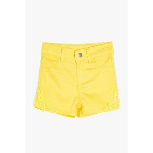 Koton Yellow Girl Lace Detailed Shorts