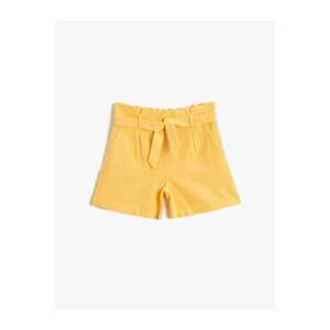 Koton Girl Yellow Linen Sort Waist Tie