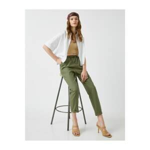 Koton Women's Green Linen Strapless Trousers