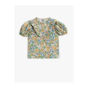 Koton Girl ECRU PATTERNED Floral Blouse Ruffled