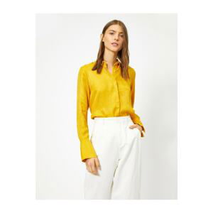 Koton Women's Yellow Sleeve Detailed Shirt