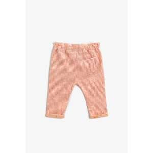 Koton Baby Girl Orange Plaid Pants