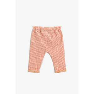 Koton Baby Girl Orange Plaid Pants