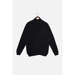 Trendyol Navy Blue Men Regular Shawl Collar Knitwear Cardigan