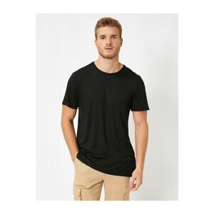 Koton Men's Black Short Sleeve Crew Neck Basic T-Shirt