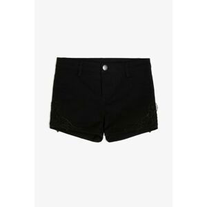 Koton Black Girl Lace Detailed Shorts